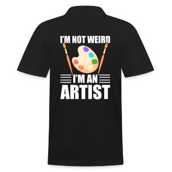 I'm Not Weird I'm An Artist Porträtkünstler - Männer Poloshirt - Schwarz - Hinten - Kai (181cm)