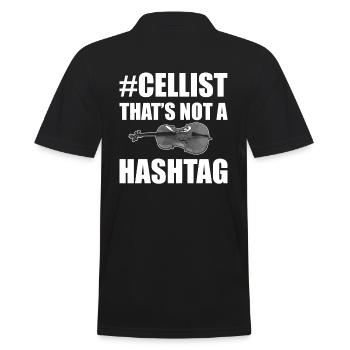Lustiger Cellist Musikpädagoge - Männer Poloshirt - Schwarz - Hinten - Kai (181cm)