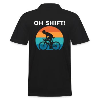 Oh Shift Radfahrer - Männer Poloshirt - Schwarz - Hinten - Kai (181cm)