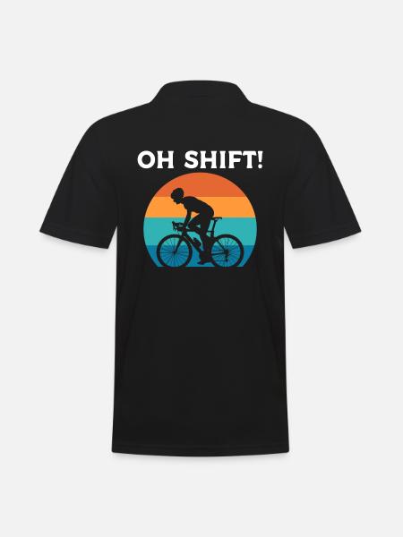 Oh Shift Radfahrer - Männer Poloshirt - Schwarz