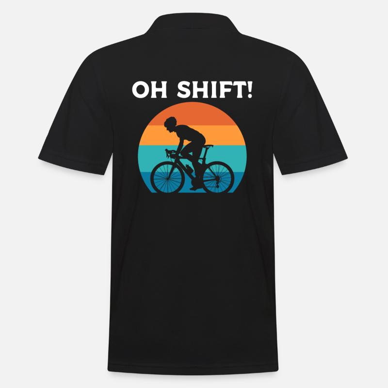 Oh Shift Radfahrer - Männer Poloshirt - Schwarz