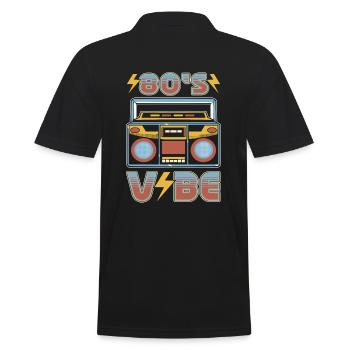 80s Vibe Antiquitätensammler - Männer Poloshirt - Schwarz - Hinten - Kai (181cm)