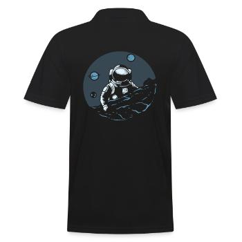 Astronaut im Weltraum Weltraumpilot - Männer Poloshirt - Schwarz - Hinten - Kai (181cm)
