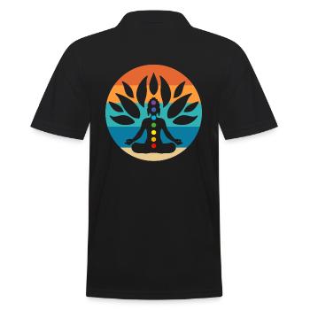 Buddha-Baum Zen-Praktizierender - Männer Poloshirt - Schwarz - Hinten - Kai (181cm)