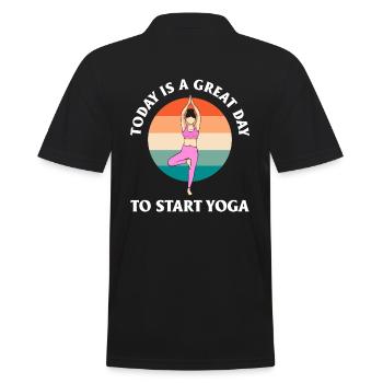 Today Is A Great Day To Start Yoga Meditation - Männer Poloshirt - Schwarz - Hinten - Kai (181cm)