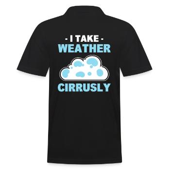 I Take Weather Cirrusly Wetterfrosch - Männer Poloshirt - Schwarz - Hinten - Kai (181cm)
