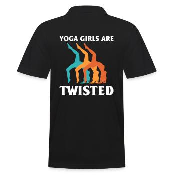 Yoga Girls Are Twisted Yogalehrer - Männer Poloshirt - Schwarz - Hinten - Kai (181cm)