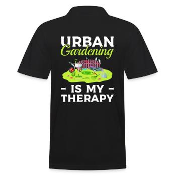 Urban Gardening Is My Therapy Gärtner - Männer Poloshirt - Schwarz - Hinten - Kai (181cm)