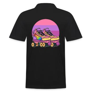 Retro-Rollschuhe Rollerblader - Männer Poloshirt - Schwarz - Hinten - Kai (181cm)
