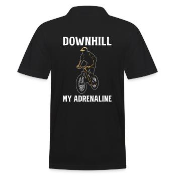Mountainbiken bergab Mountainbiker - Männer Poloshirt - Schwarz - Hinten - Kai (181cm)
