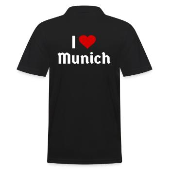 Ich liebe München Münchner Münchnerin - Männer Poloshirt - Schwarz - Hinten - Kai (181cm)