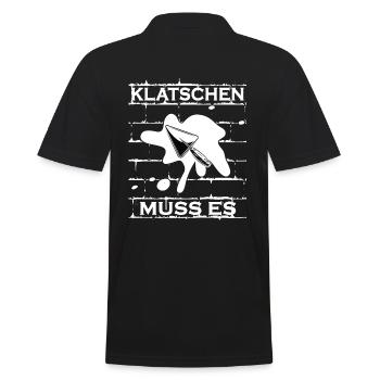 Maurer Mörtel Maurerkelle - Männer Poloshirt - Schwarz - Hinten - Kai (181cm)