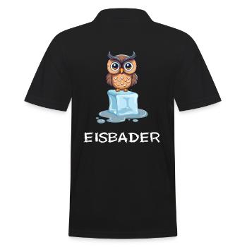 Eisbader Winterschwimmen Eule Winterbaden - Männer Poloshirt - Schwarz - Hinten - Kai (181cm)