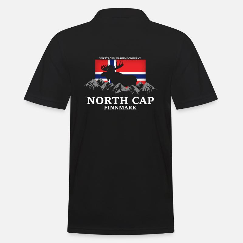 Wikstroem - Norwegen Nordkap - North Cap - Männer Poloshirt - Schwarz