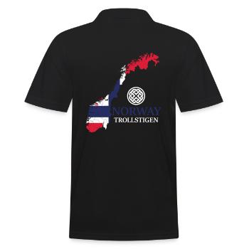 Norwegen Trollstigen Rune Wikinger - Männer Poloshirt - Schwarz - Hinten - Kai (181cm)