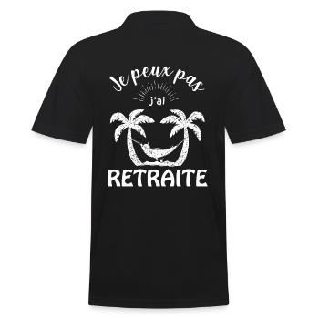 je ne peux pas j'ai retraite retraité retraitée - Polo Homme - noir - Dos - Kai (181cm)