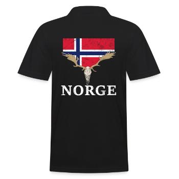Norwegen Elche Flagge Expedition Oslo Urlaub - Männer Poloshirt - Schwarz - Hinten - Kai (181cm)
