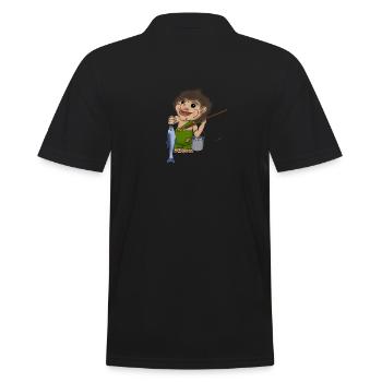 Norway troll fishing fish myths holidays - Men's Polo Shirt - black - Back - Kai (181cm)