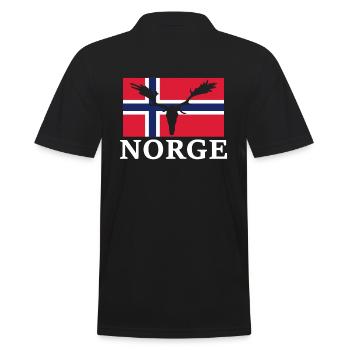 Norwegen Elch Flagge Expedition Oslo Urlaub - Männer Poloshirt - Schwarz - Hinten - Kai (181cm)