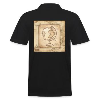 Géographie - Globe & Pointer / Carte du Vieux Monde - Polo Homme - noir - Dos - Kai (181cm)