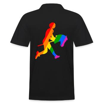 Colourful adventure of stick horse riding - Men's Polo Shirt - black - Back - Kai (181cm)