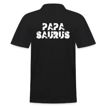 Bester Papa Geschenkidee Vater Papasaurus lustig - Männer Poloshirt - Schwarz - Hinten - Kai (181cm)