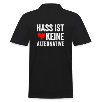 Hass ist keine Alternative - Männer Poloshirt - Schwarz - Hinten - Kai (181cm)