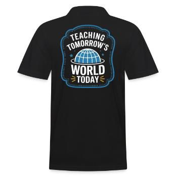 Globe Design for Teachers & Educators - Men's Polo Shirt - black - Back - Kai (181cm)