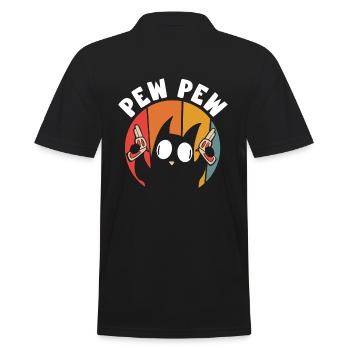 Pew Pew Funny Cat Funny Cat Idée cadeau Chat - Polo Homme - noir - Dos - Kai (181cm)