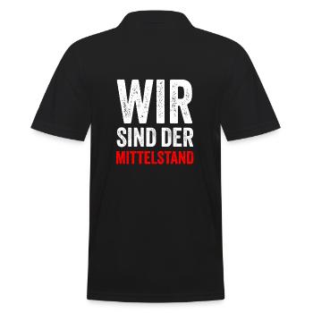 WIR SIND DER MITTELSTAND - Männer Poloshirt - Schwarz - Hinten - Kai (181cm)