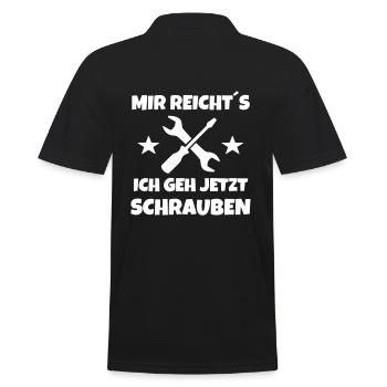 Mir reichts ich geh jetzt schrauben - Männer Poloshirt - Schwarz - Hinten - Kai (181cm)