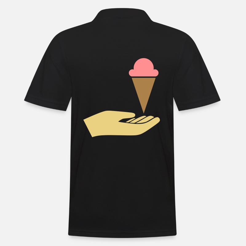 Hand reicht Eis - Männer Poloshirt - Schwarz