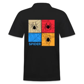 spider retro toile d’araignée networker arachnoidea - Polo Homme - noir - Dos - Kai (181cm)