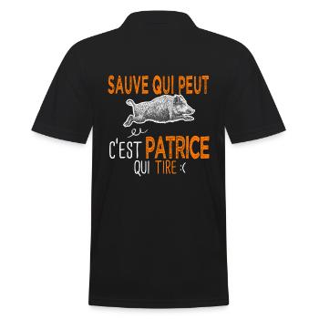 sauve qui peut c'est Patrice qui tire Chasseur - Polo Homme - noir - Dos - Kai (181cm)