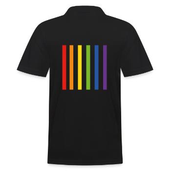 Regenbogenflagge LGBT - Männer Poloshirt - Schwarz - Hinten - Kai (181cm)