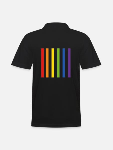 Rainbow Flag LGBT - Men's Polo Shirt - black