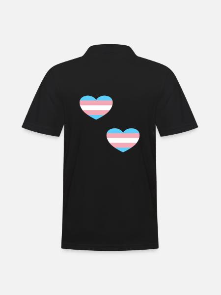 Coeurs de drapeau trans - Polo Homme - noir
