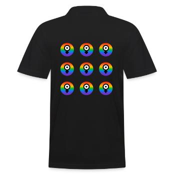 Feministische Ikonen - Regenbogenflagge - Männer Poloshirt - Schwarz - Hinten - Kai (181cm)