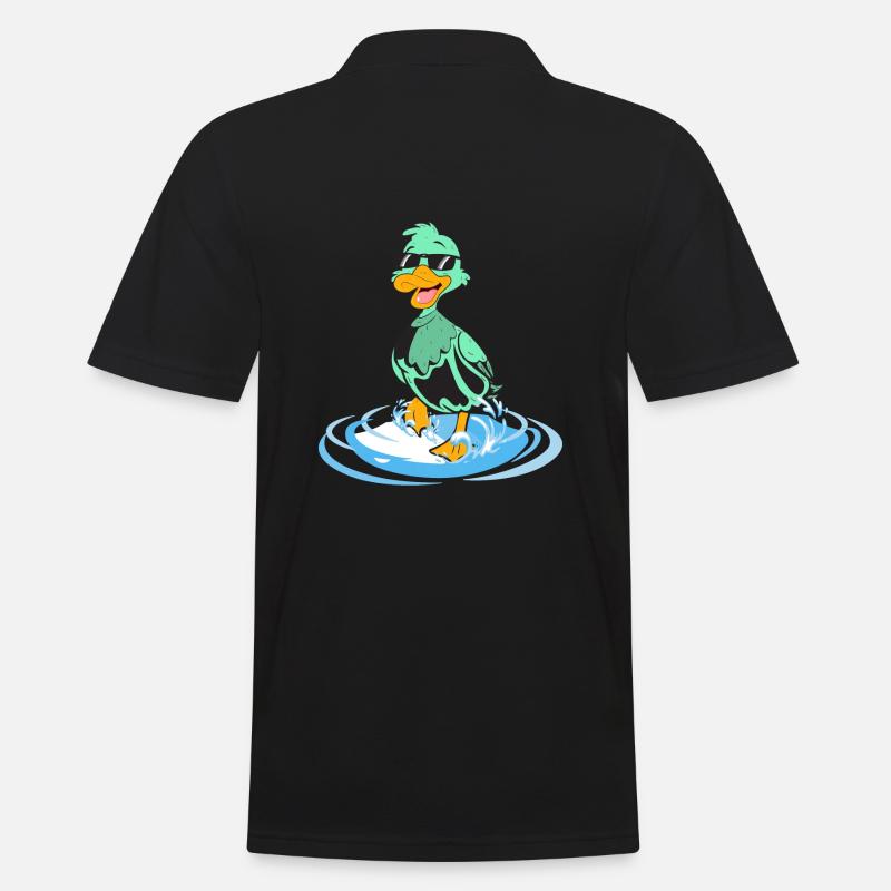 Ente lustig cool - Männer Poloshirt - Schwarz