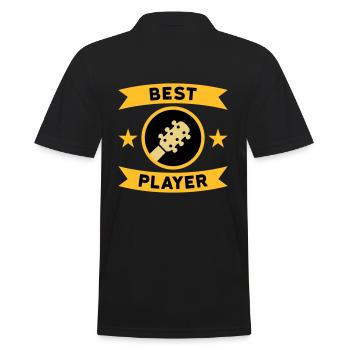 Best guitar player (guitar, circle, banner) - Men's Polo Shirt - black - Back - Kai (181cm)