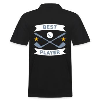 Best golf player (banners, stars, golf clubs) - Men's Polo Shirt - black - Back - Kai (181cm)