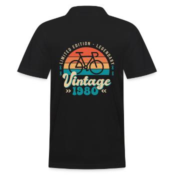 1980 Anniversaire velo cycliste Né en 1980 - Polo Homme - noir - Dos - Kai (181cm)