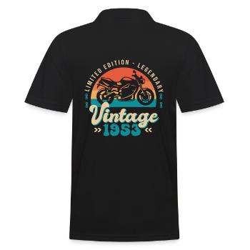 1953 Motorcycle Motorcycle Anniversary 70 Years - Men's Polo Shirt - black - Back - Kai (181cm)