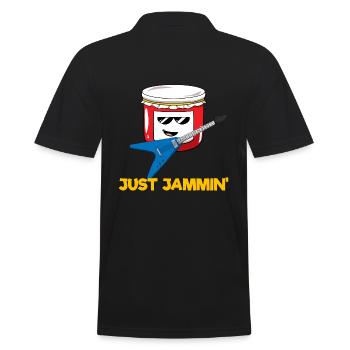 Jam Worth Gitarrist - Männer Poloshirt - Schwarz - Hinten - Kai (181cm)