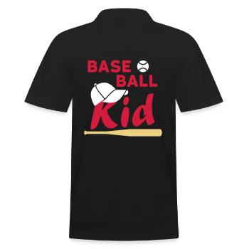 Enfant de baseball (balle de jeu, casquette, batte de baseball) - Polo Homme - noir - Dos - Kai (181cm)