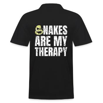 Snakes Are My Therapy Snake Owner - Men's Polo Shirt - black - Back - Kai (181cm)