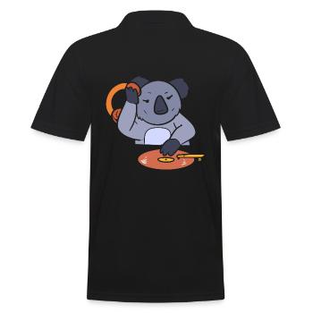 Koala DJ Disc Jockey - Männer Poloshirt - Schwarz - Hinten - Kai (181cm)