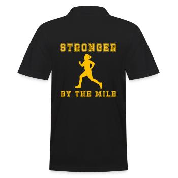 Lustiger Ultramarathon Marathonläufer - Männer Poloshirt - Schwarz - Hinten - Kai (181cm)