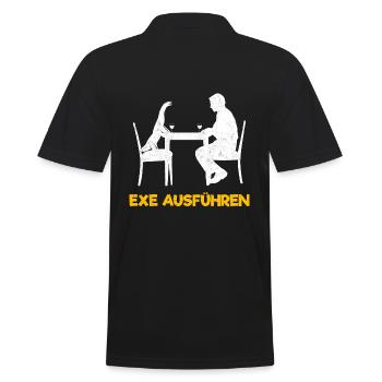 exe run computer scientist programmer admin - Men's Polo Shirt - black - Back - Kai (181cm)