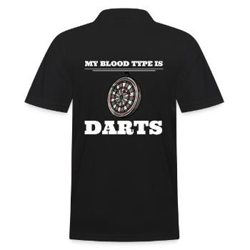My Blood Type Is Darts Dartspieler - Männer Poloshirt - Schwarz - Hinten - Kai (181cm)